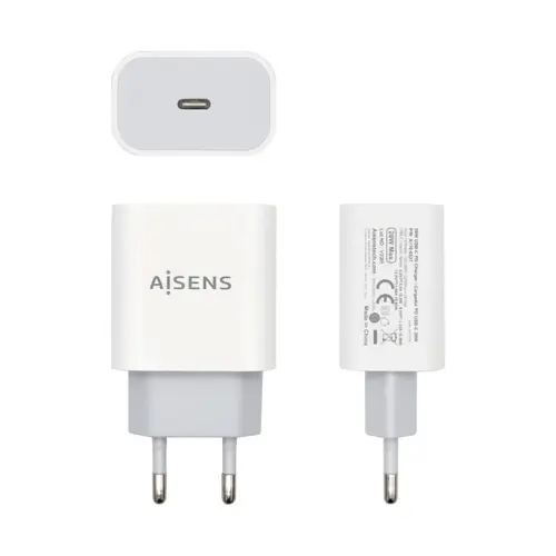 Cargador USB-C P?3.0 1 Puerto 1x USB-C 20 W, Blanco - Imagen 2