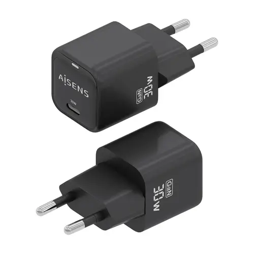 Cargador Gan 30W, 1xUSB-C PD3.0 QD4.0, Negro - Imagen 3