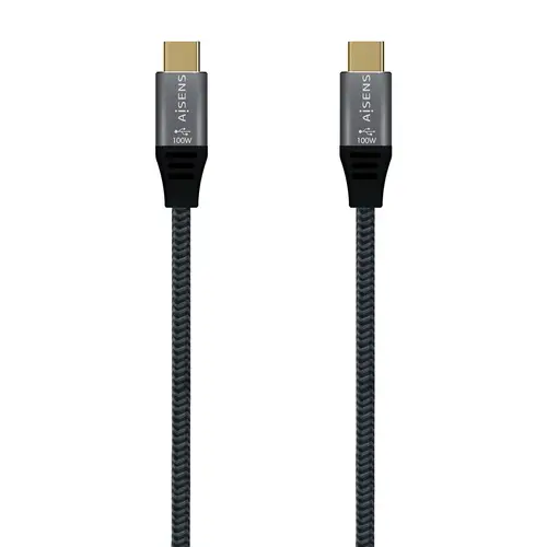 Cable USB 3.2 Gen2x2 Aluminio 20Gbps 8K@30Hz 5A 100W E-Mark, Tipo USB-C/M-USB-C/M, Gris, 1.0 m - Imagen 1