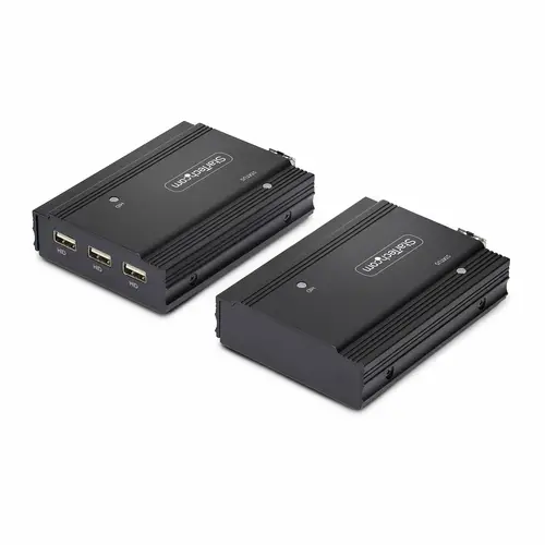 Kit Extensor de Consola por Fibra Óptica KVM DisplayPort - 4K 60Hz - Hasta 300m (Multimodo) - con 2 Módulos SFP+ de 10G Pre-Instalados - Hub USB de 3 Puertos HID - Imagen 2