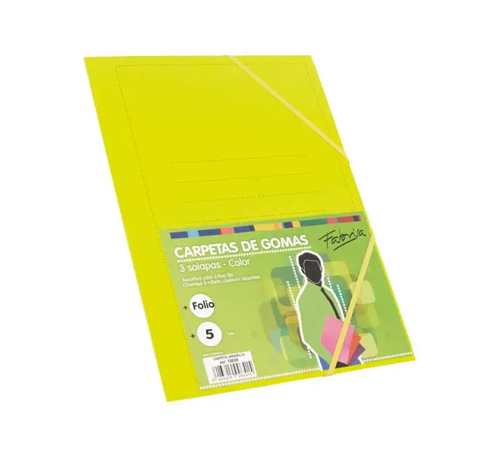 CARPETA GOMAS FABRISA CARTON Fº AMARILLO 15828
