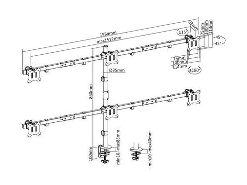 Soporte articulado de sobremesa para 6 monitores de 17"-32 - Imagen 8