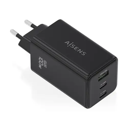 Cargador GaN 100W, 2x USB-C PD3.0 QC4.0 QC5.0, 1x USB-A QC3.0, Negro - Imagen 1