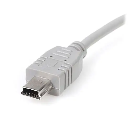 Cable USB de 15cm para Cámara - 1x USB A Macho - 1x Mini USB B Macho - Adaptador Gris - Imagen 3