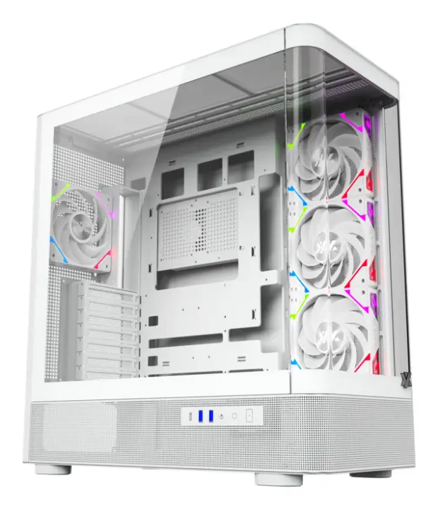 QUANTUM TORRE GAMING A-RGB , 4x VENTILADORES, PWM, BTF, CRISTAL CURVO, TIPO C , ATX, BLANCA