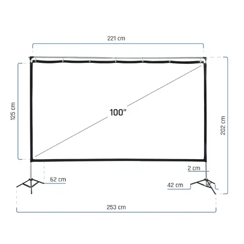 Pantalla exterior portable 100" 221x124 cm - Imagen 4