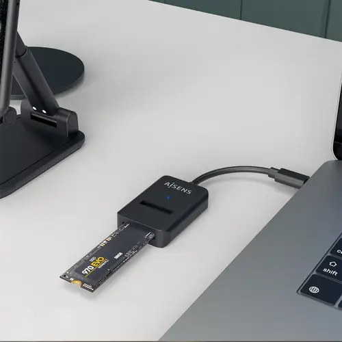 USB-C Dock M.2 (NGFF) ASUC-M2D011-BK SATA/NVMe A USB3.1 Gen2, Negra - Imagen 5