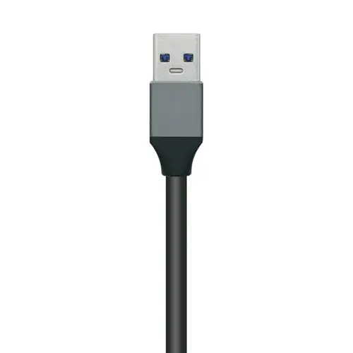 Hub USB3.0 Aluminio, Tipo A/M - 4x Tipo A/H, Negro, 10 cm - Imagen 3