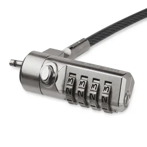 Cable con Candado de Seguridad con Clave para Ordenador Portátil - con Bisagra Giratoria - con Candado de Combinación de 4 Dígitos - Imagen 1