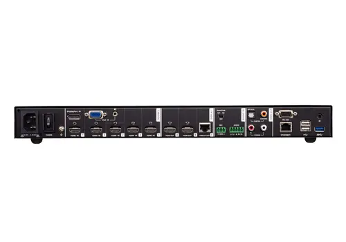 Switch de presentación 7 x 3 con escalador de vídeo, streaming, mezclador de audio y HDBaseT - Imagen 2