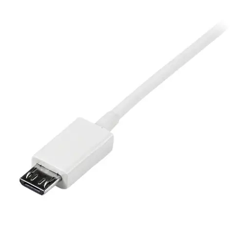 Cable Adaptador 1m USB A Macho a Micro USB B Macho para Teléfono Móvil Smartphone - Blanco - Imagen 3
