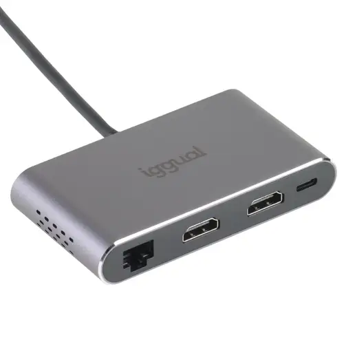 Hub C 8 en 1 2xHDMI 2xUSB 2xSD RJ45 PD100W - Imagen 1