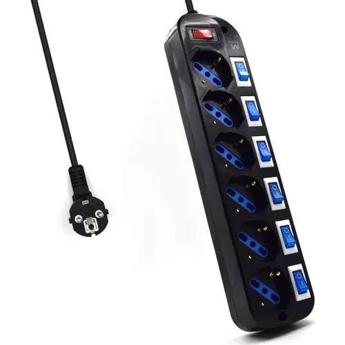EW3851 limitador de tensión Negro 6 salidas AC 220 V 1,5 m - Imagen 1
