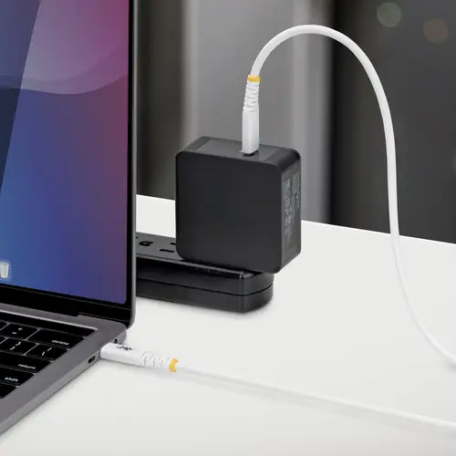 Cable de Carga USB-C Reforzado 2m - Cable Tipo C - PD 240W EPR 5A - USB 2.0 para Portátil - Duradero y Ultraflexible - Blanco - Certificado USB-IF - Imagen 6