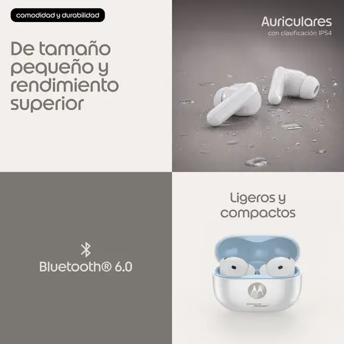 moto buds 2 plus Auriculares Inalámbrico Dentro de oído Llamadas/Música Bluetooth Blanco - Imagen 16