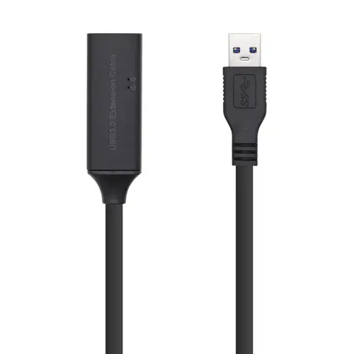 Cable USB 3.0 Prolongador con amplificador y alim., Tipo A/M-A/H, Negro, 10m - Imagen 1