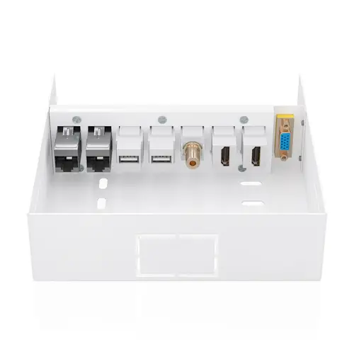 AISENS Caja de Conexiones VGA Jack 3 5 2xHDMI 2xUSB B 2xRJ45 Cat 6A STP  Blanco - Imagen 3