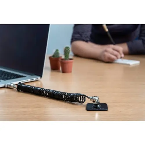Dual Head Coiled Cable Keyed Lock cable antirrobo Negro - Imagen 7