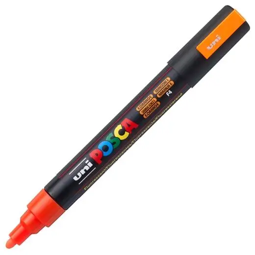 UNIBALL MARCADOR POSCA PC-5M  NO PERMANENTE PUNTA FORMA DE BALA 1,8 - 2,5 MM FLUOR NARANJA