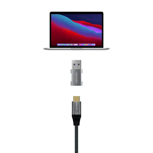Mini Adaptador USB 3.2 GEN2 10G 3A, Tipo USB-C/H-A/M, Gris - Imagen 4