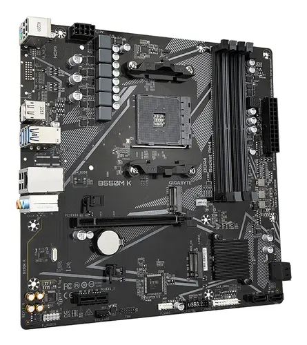 B550M K Placa base - Procesadores AMD Ryzen 5000, hasta 4733 MHz DDR4, 1xPCIe 4.0 + 1xPCIe 3.0 M.2, LAN 1GbE, USB 3.2 Gen 1 - Imagen 3