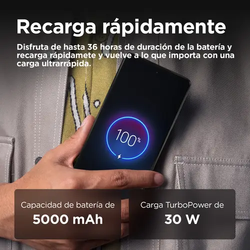 moto G75 5G 17,2 cm (6.78") Ranura híbrida Dual SIM Android 14 USB Tipo C 8 GB 256 GB 5000 mAh Gris - Imagen 8