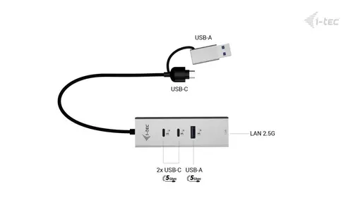 USB-C/USB-A Metal HUB 3 (2x USB-C, 1x USB-A) Port + 2.5GLAN - Imagen 4