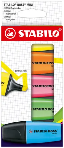 BOSS MINI marcador 5 pieza(s) Punta de cincel Azul, Verde, Naranja, Rosa, Amarillo - Imagen 1