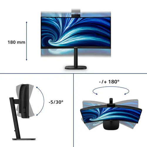3000 series 34B2U3600CH/00 pantalla para PC 86,4 cm (34") 3440 x 1440 Pixeles Wide Quad HD LCD Negro - Imagen 5