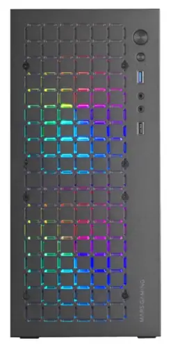 MC-CORE, Caja Gaming Compacta MicroATX, Diseño Frontal Metal-Mesh, Ventana Lateral Completa, 2x Ventiladores FRGB 120mm, Negro - Imagen 1
