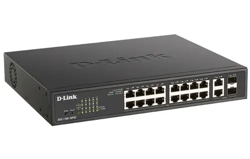 DGS-1100-18PV2 switch Gestionado L2 Gigabit Ethernet (10/100/1000) Energía sobre Ethernet (PoE) 1U Negro - Imagen 2