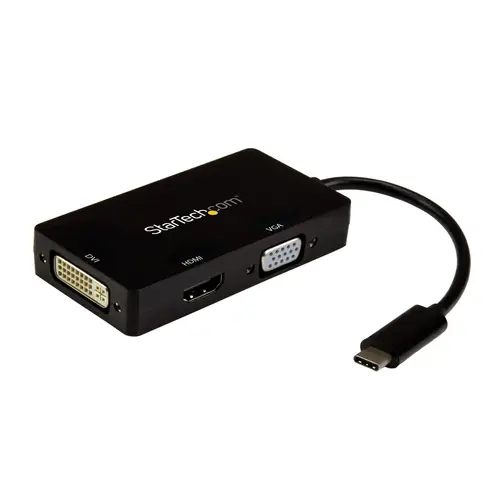 Adaptador USB-C de Vídeo Multipuertos - 3en1 - 4K 30Hz - Negro - Imagen 1