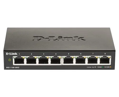 DGS-1100-08V2 Gestionado L2 Gigabit Ethernet (10/100/1000) Negro - Imagen 1