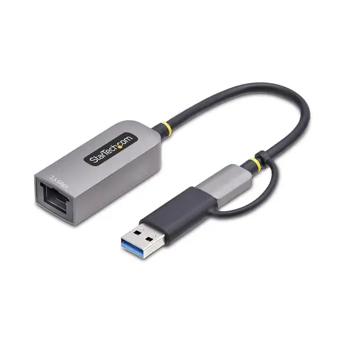 Adaptador de Red Ethernet USB Tipo C a RJ45 - Adaptador de Red USB-C con Conversor USB-A - NBASE-T - USB 3.1 - Compatible con Thunderbolt - para Windows y Mac - Imagen 2