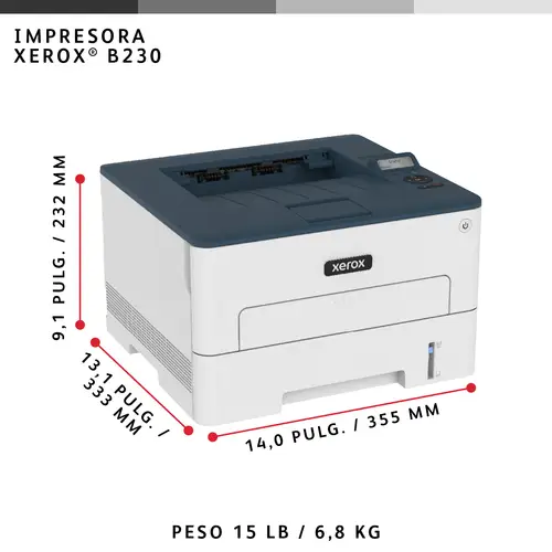 B230 A4 34 ppm Impresora inalámbrica a doble cara PCL5e/6 2 bandejas Total 251 hojas - Imagen 8