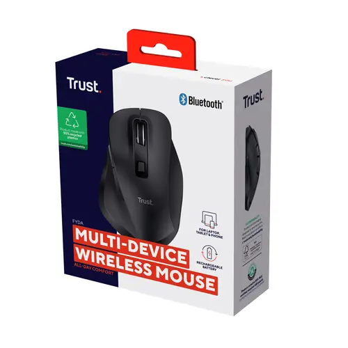 Fyda ratón Oficina mano derecha RF Wireless + Bluetooth Óptico 2400 DPI - Imagen 6