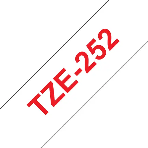 TZE-252 cinta para impresora de etiquetas Rojo sobre blanco - Imagen 1