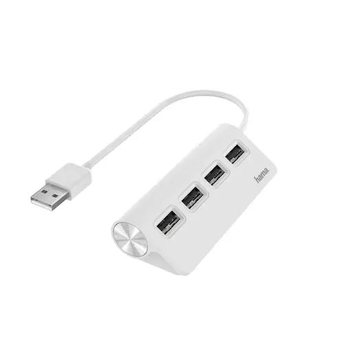 USB HUB con 4 Puertos (Concentrador USB con rápida Transferencia de Datos, Adaptador multipuertos USB. 4 en 1), Color Blanco - Imagen 1