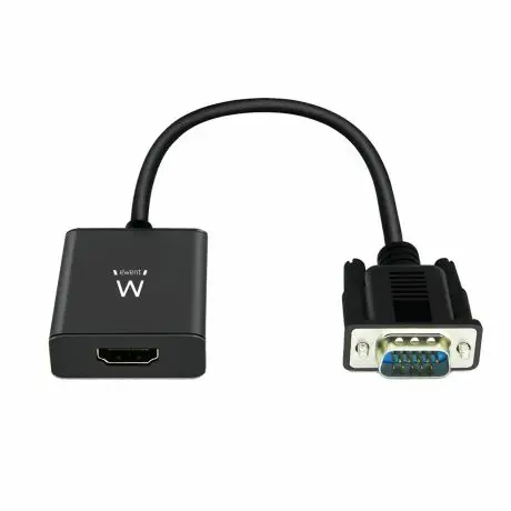 EW9866 adaptador de cable de vídeo 0,202 m VGA (D-Sub) HDMI + 3.5mm Negro
