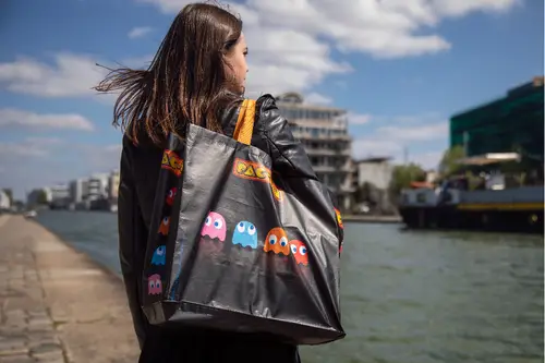 KX PACMAN SHOPPING BAG BLACK Negro Bolso grande - Imagen 3