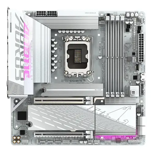 B860M AORUS ELITE WF6E ICE Placa base - CPUs Intel Core Ultra, VRM de 12+1+2+1 fases, hasta 9200MHz DDR5, 1xPCIe 5.0 + 2xPCIe 4.0 M.2, LAN 2,5 GbE, WIFI 6E, USB 4 - Imagen 2