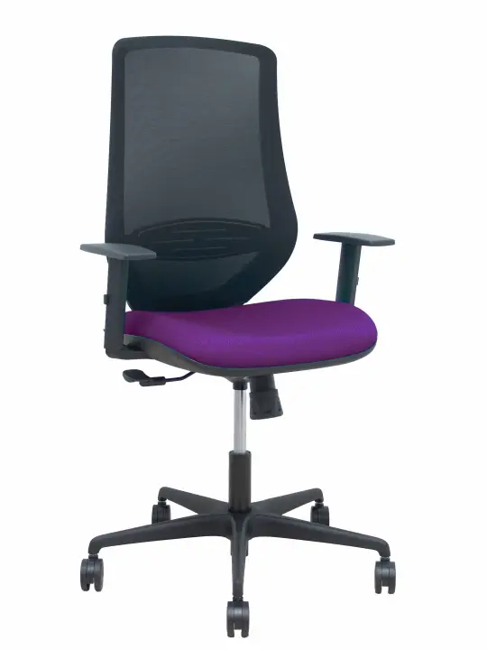 Silla Mardos sincro malla negra bali morado brazo regulable