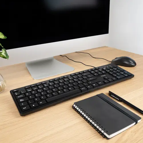 Teclado silencioso USB, 105 teclas, Negro - Imagen 3