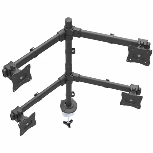 Brazo de Escritorio para 4 Monitores 2x2 de hasta 27" con Montaje VESA- Soporte Ergonómico con Mástil, Articulado y Altura Ajustable - Inclinación/Giro/Rotación - Abrazadera/Ojal - Imagen 5