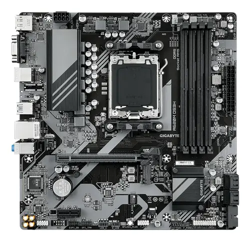 A620M DS3H Placa base - Soporta CPUs AMD Ryzen 8000, VRM digital de 5+2+2 fases, hasta 7600MHz DDR5 (OC), 1xPCIe 4.0 M.2, LAN GbE, USB 3.2 Gen 1 - Imagen 2
