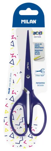 BLÍSTER TIJERAS DE OFICINA ACID AZUL 17 CM NUEVO MILAN BWM10425B