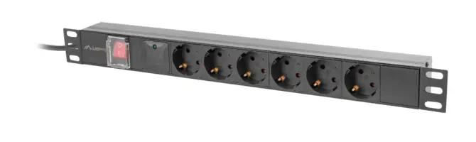 PDU-06F-0200-BK unidad de distribución de energía (PDU) 6 salid..
