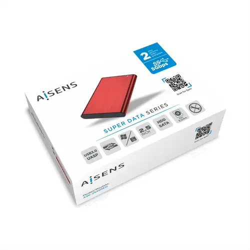 Caja Externa 2,5" ASE-2525RED 9.5mm SATA a USB 3.0/USB3.1 Gen1, Rojo - Imagen 6