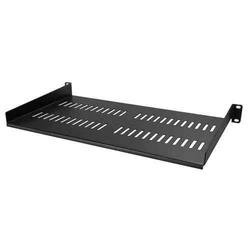 Bandeja Estante Ventilado de 1U para Armario Rack de Servidores de 19 Pulgadas - de 10 Pulgadas (254mm) de Profundidad - Acero de Servicio Pesado - Capacidad de 20kg - Negro - Imagen 1