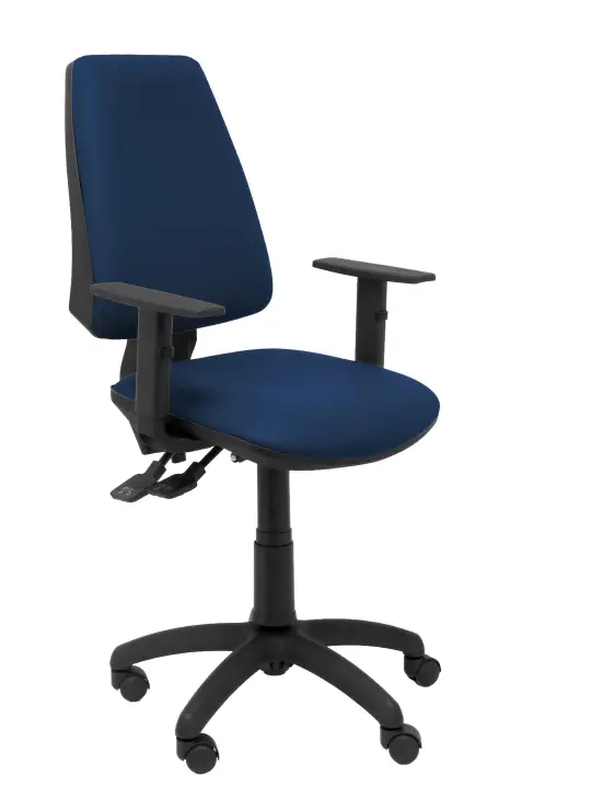 Silla Elche sincro similpiel azul marino con brazo regulable